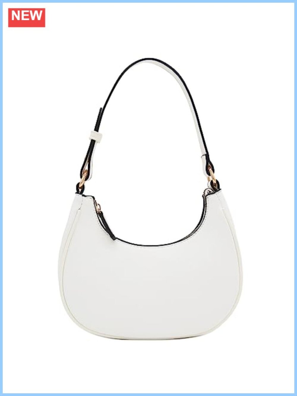 Small Crescent Shoulder Bag Underarm Purse Adjustable Strap PU Leather